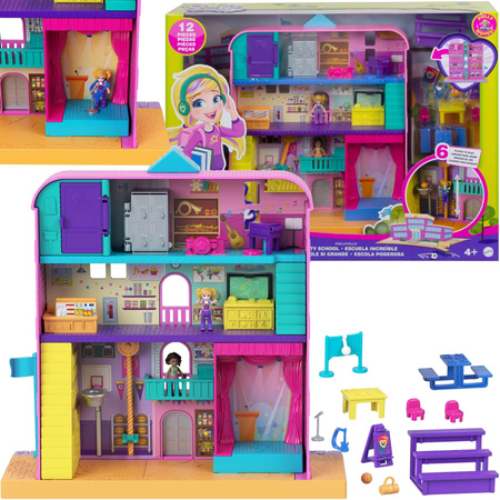 Polly Pocket Pollyville zestaw Szkoła + 2 mikrolalki i akcesoria