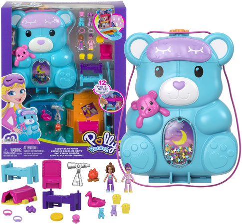 Polly Pocket zestaw Kompaktowa Torebka Miś + akcesoria