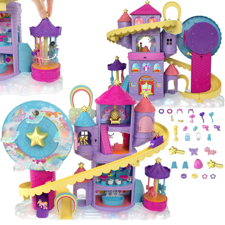 Polly Pocket zestaw Tęczowy Park Rozrywki laleczka i akcesoria