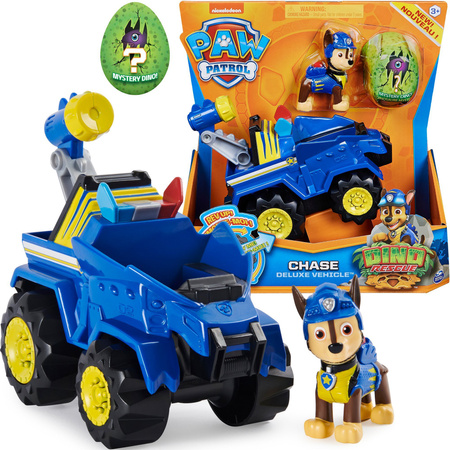Psi Patrol 3w1 Chase Dino Rescue Figurka + Pojazd Radiowóz Samochód policyjny Auto + Dinozaur niespodzianka
