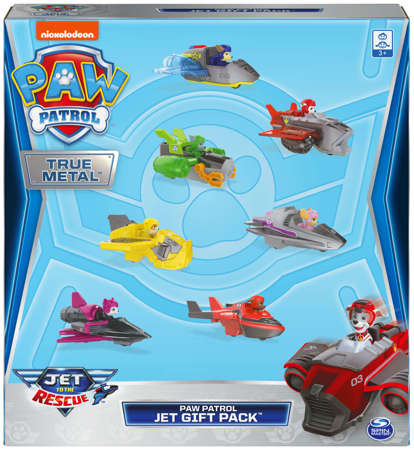 Psi Patrol Jet to the Rescue True Metal zestaw 7 pojazdów Gift Pack Spin Master