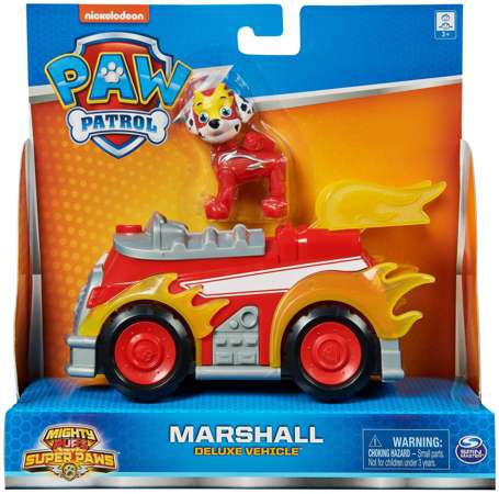 Psi Patrol Marshall figurka + pojazd deluxe Mighty Pups Kosmopieski