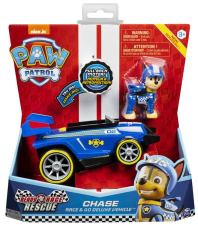 Psi Patrol Ready Race Rescue figurka Chase + wyścigówka z napędem i dźwiękiem