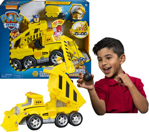 Psi Patrol Rubble figurka i wielki buldożer pojazd budowlany Ultimate Rescue