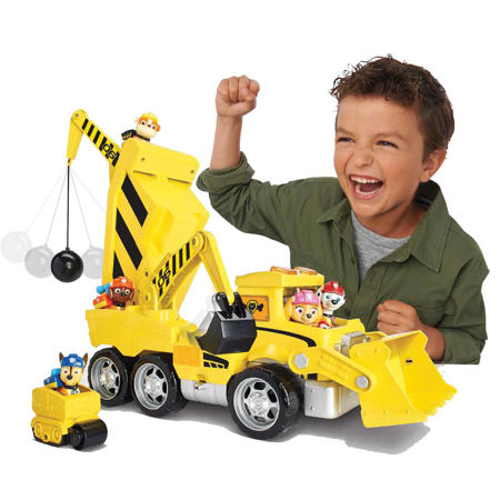 Psi Patrol Rubble figurka i wielki buldożer pojazd budowlany Ultimate Rescue
