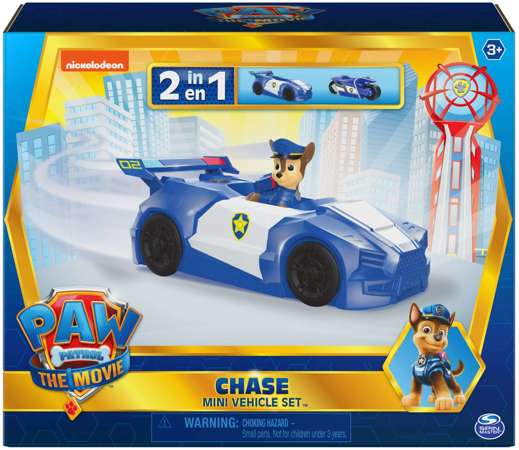 Psi Patrol The Movie Chase mini pojazd z figurką 2w1 radiowóz i motocykl