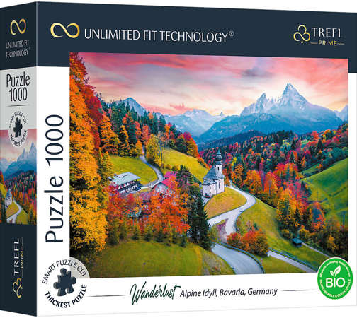 Puzzle 1000 Alpejska Sielanka Bawaria, Niemcy Unlimited Fit Technology