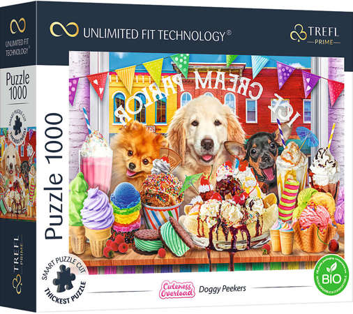 Puzzle 1000 Doggy Peekers Unlimited Fit Technology