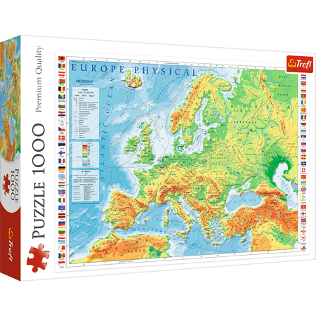 Puzzle 1000 Mapa fizyczna Europy