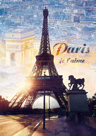 Puzzle 1000 elementów Paryż o świcie Wieża Eiffla