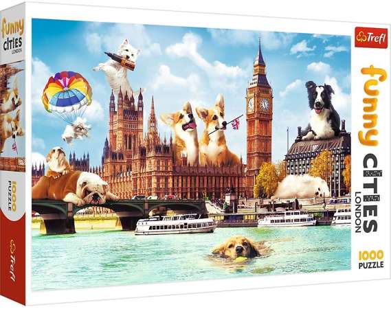Puzzle 1000 elementów Psy w Londynie - Funny Cities