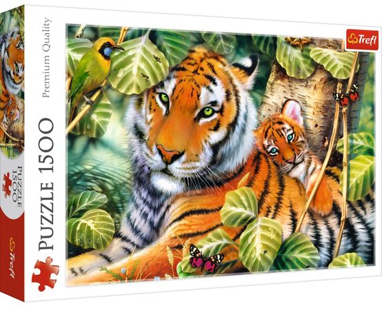 Puzzle 1500 elementów, Dwa tygrysy, Trefl 26159