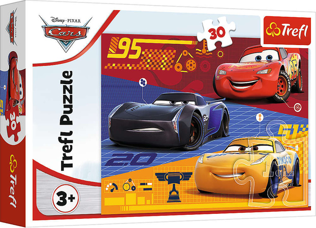 Puzzle 30 elementów Auta Przed wyścigiem Cars