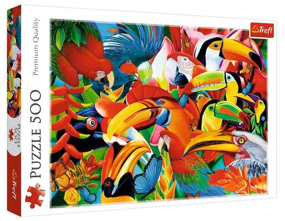 Puzzle 500 elementów Kolorowe ptaki