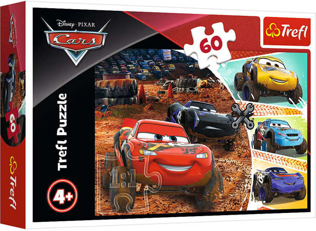 Puzzle 60 elementów Zygzak McQueen z przyjaciółmi Auta 3