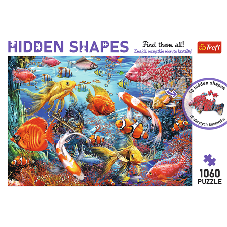 Puzzle Hidden Shapes, Podwodne życie, 1060 elementów, Trefl 10676