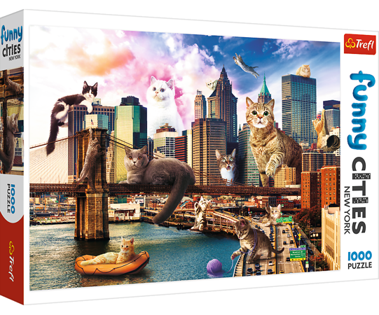 Puzzle Koty w Nowym Jorku Funny Cities 1000 elementów Trefl