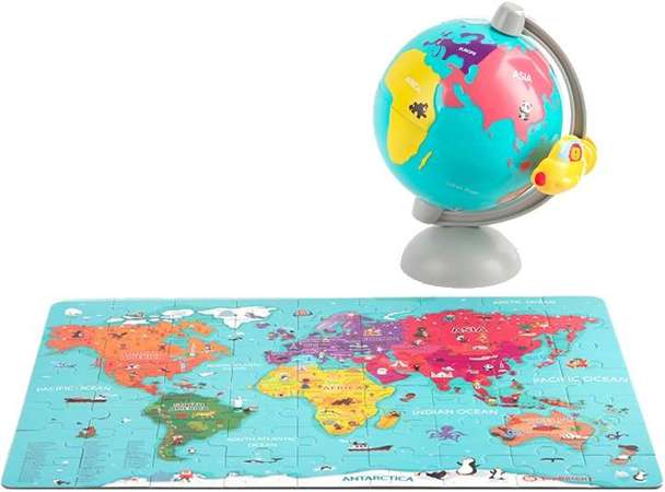 Puzzle Mapa Świata w globusie 64 elementów