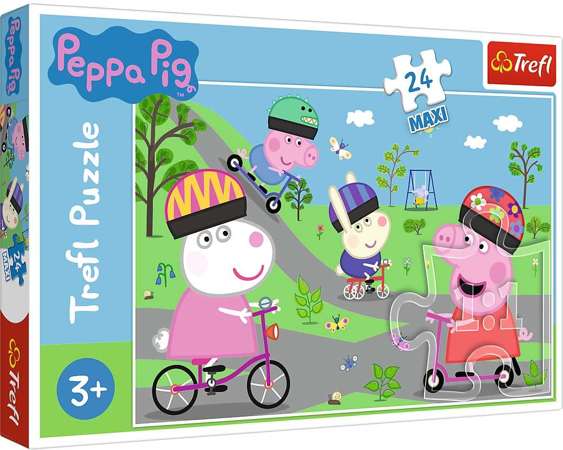 Puzzle Maxi 24 elementów Aktywny dzień Świnki Peppy