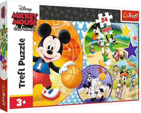 Puzzle Maxi 24 elementów Myszka Miki i przyjaciele Czas na sport! 