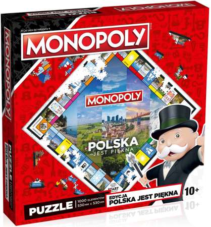 Puzzle Monopoly Polska jest piękna plansza 1000 elementów Winning Moves