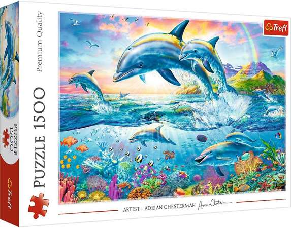 Puzzle Rodzina delfinów, 1500 elementów, Trefl 26162
