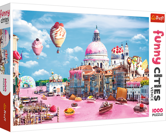 Puzzle Słodycze w Wenecji Funny Cities 1000 elementów Trefl