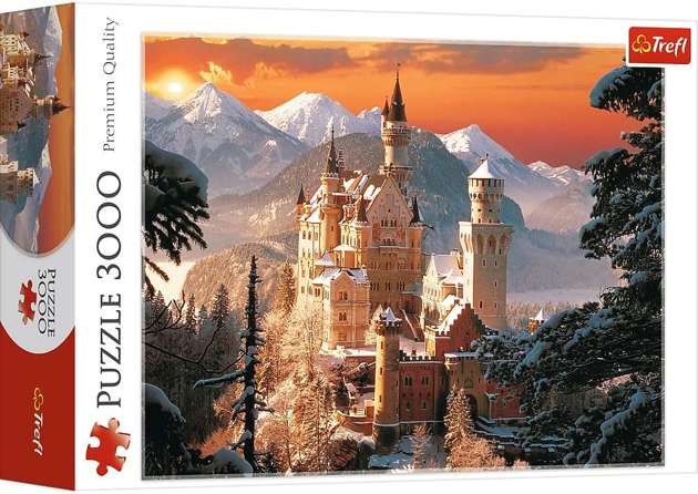 Puzzle Zimowy zamek Neuschwanstein Niemcy, 3000 elementów, Trefl 33025