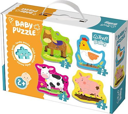 Puzzle Zwierzęta na wsi kolorowe Zwierzątka Classic Grube 18 elementów 2+ Trefl Baby 