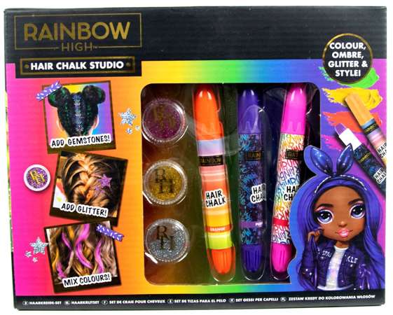 Rainbow High Zestaw do kolorowania włosów Hair Chalk Studio