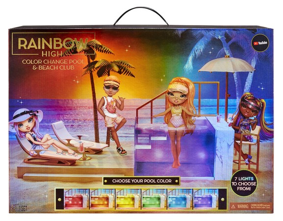 Rainbow High Zmieniający kolor basen dla lalek Pool & Beach Club