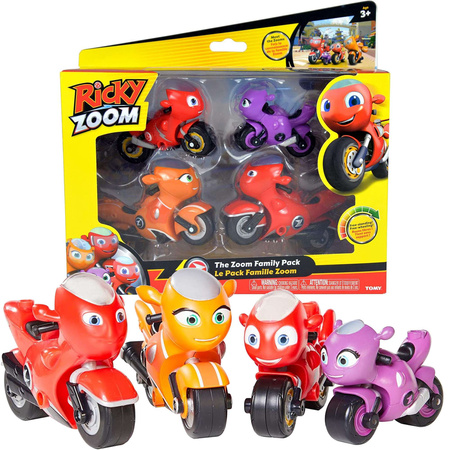 Ricky Zoom Zestaw 4 motorów Rodzinna paczka Zoom