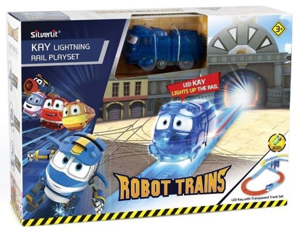 Robot Trains Zestaw Tor z mostem i Święcący Kay