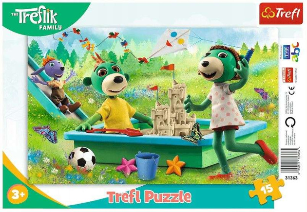 Rodzina Treflików Puzzle ramkowe 15 elementów Zabawa od rana