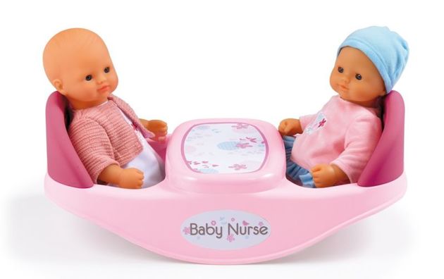 SMOBY Baby Nurse 2 w 1 Krzesełko do karmienia dla bliźniąt kołyska