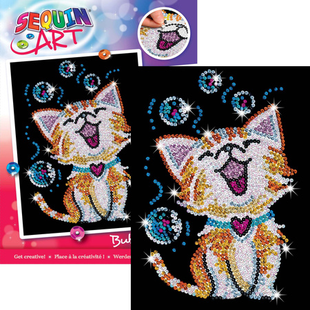 Sequin Art Cekinowy obraz Zestaw kreatywny Kotek Bubbles