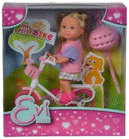 Simba Evi Love lalka w spódniczce na białym rowerze