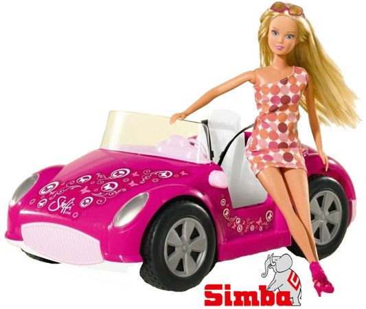 Simba Lalka Steffi w letnim plażowym samochodzie kabriolet