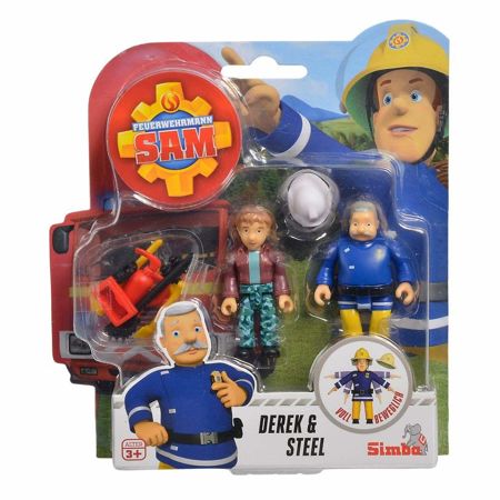 Simba Strażak Sam, 2 figurki Derek i Steel oraz akcesoria
