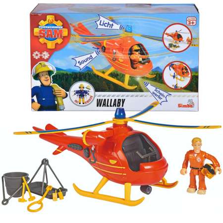 Simba Strażak Sam Helikopter ratowniczy Wallaby z dźwiękiem i światłem + figurka