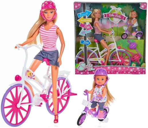 Simba lalka Steffi love Przejażdżka na rowerze 2 lalki + rowery