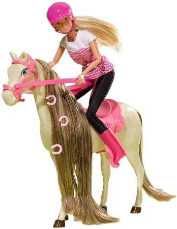 Simba lalka Steffi z koniem w stroju dżokejki