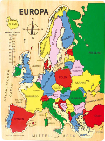 Small Foot Drewniane puzzle mapa Europy układanka w wersji niemieckiej