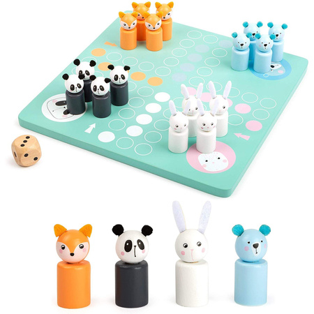 Small Foot Drewniany chińczyk Zwierzątka Ludo Animals pastel