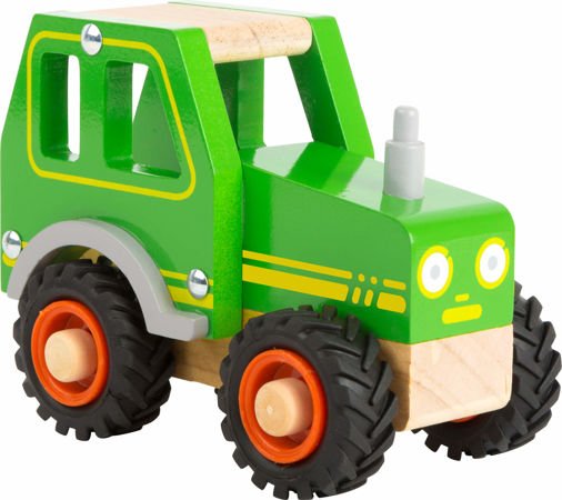 Small Foot Drewniany traktor dla dzieci z gumowymi oponami