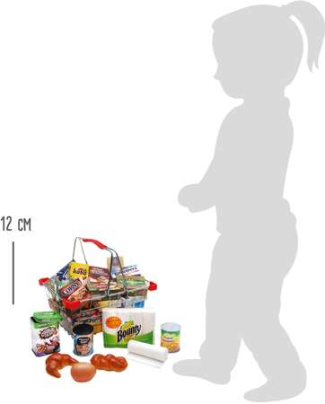 Small Foot Kosz na zakupy sklepowy z akcesoriami produkty spożywcze