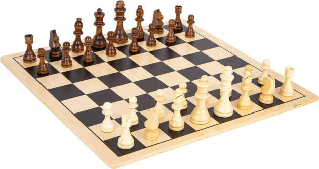Small Foot Zestaw drewniany klasycznych gier 2w1 duże szachy warcaby XL 45 cm