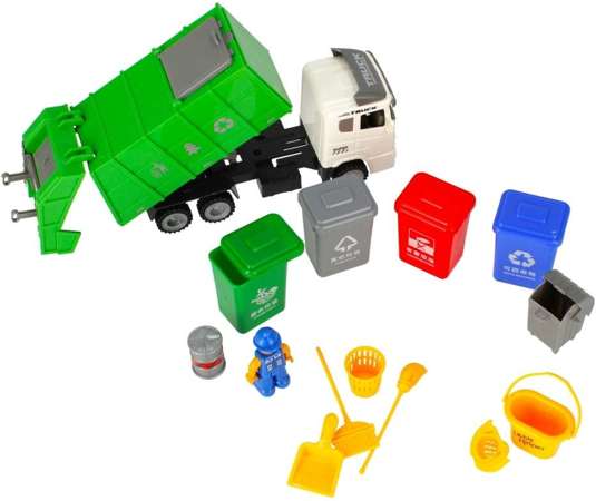 Śmieciarka z kontenerem i akcesoriami
