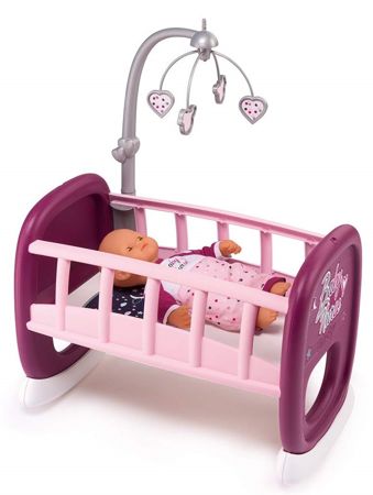 Smoby Baby Nurse Kołyska łóżeczko dla lalek z karuzelką