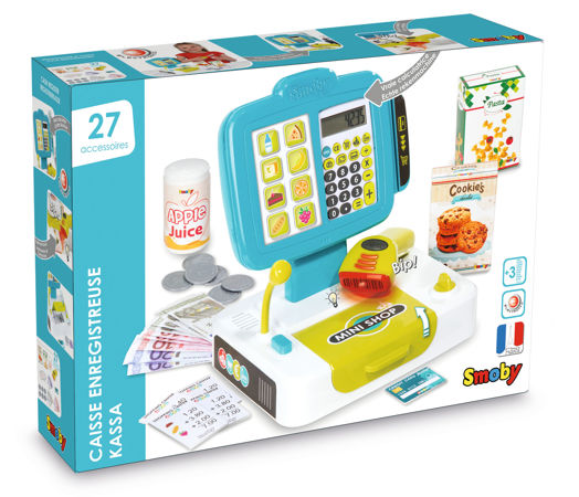 Smoby zabawkowa kasa elektroniczna dla dzieci kalkulator 27 akcesoriów światło dźwięk